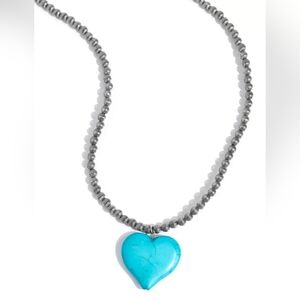Large heart Turquoise Stone Necklace